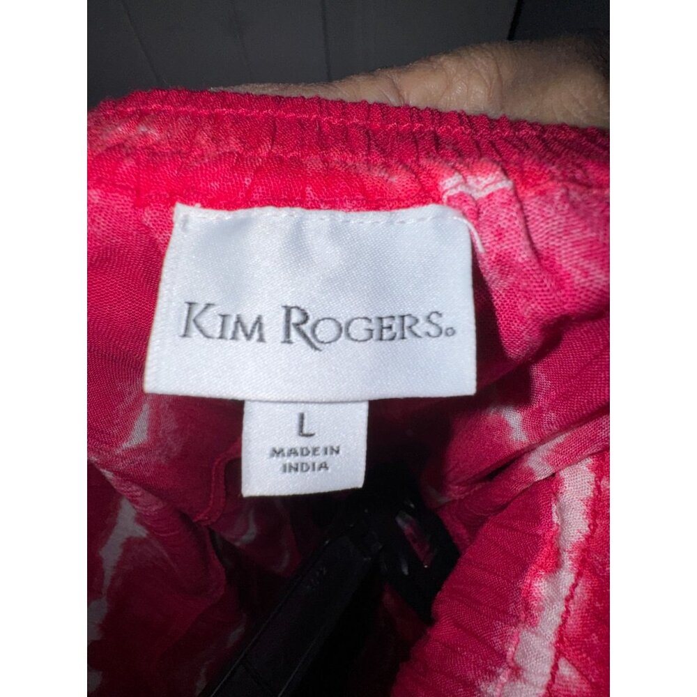 Kim Rogers Red & White Tie-Dye Tiered Maxi Skirt L - Picture 3 of 5